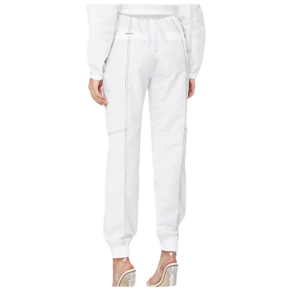 Maniere De Voir White Nylon Contrast Stitch Track Pants - Picture 4 of 9